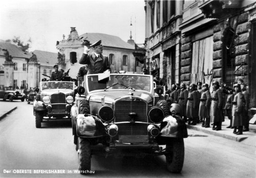 Hitler in Warsaw; Birthday in Krakau 20 April 1941: Nazi Postcard