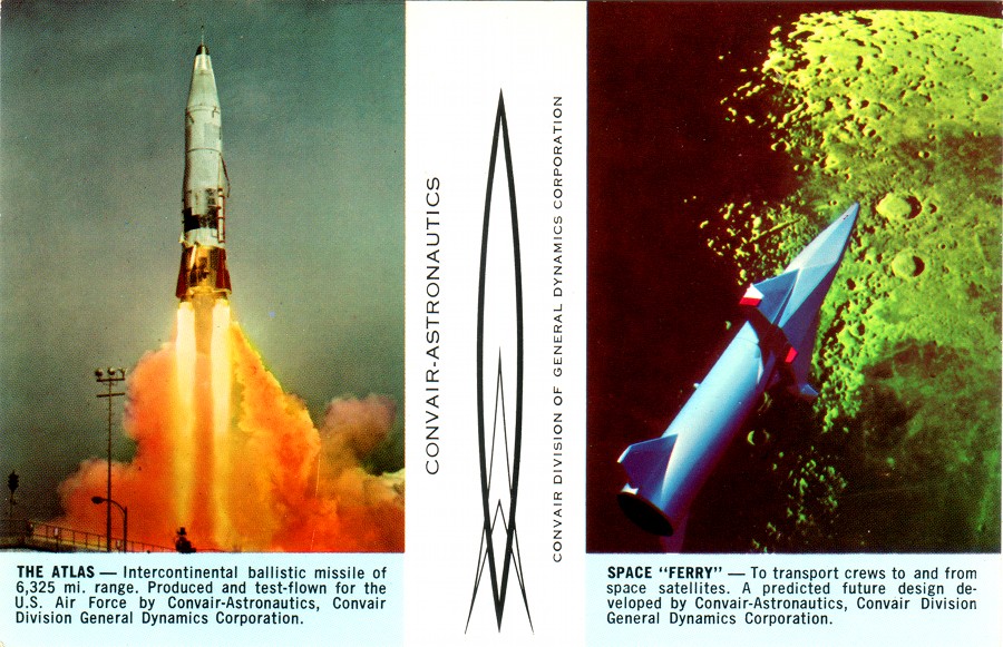 Atlas ICBM launch, Convair Astronautics, Space Ferry, 1960s