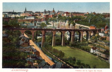 Postcard map - Viaduc de la ligne du Nord, Luxembourg