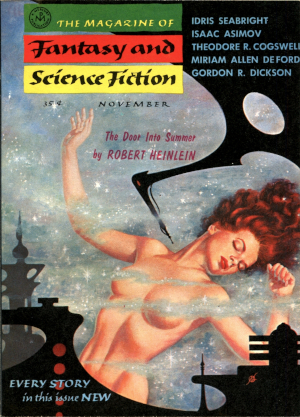 The Door Into Summer, F&SF October 1956, Kelly Freas for Robert A. Heinlein