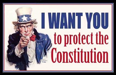 Uncle Sam: I Want You to Protect the Constitution - James Montgomery Flagg