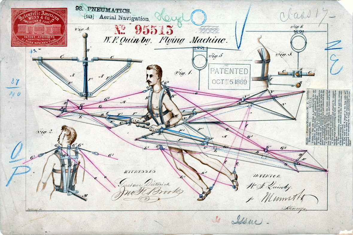 Quinby Flying Machine Patent, 1869