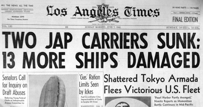 Midway-07June1942-LATimes-headline-700