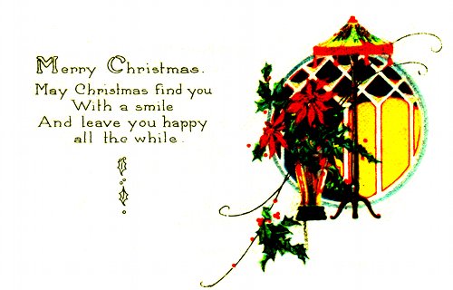 Postcard art - May Christmas find you With a smile, 21 December 1922