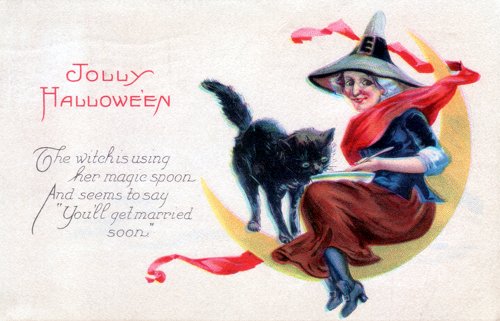 Postcard art - Jolly Halloween, 31 October 1923