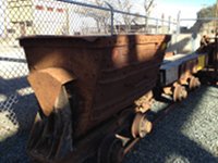 Mine railcars hopper, beams: Jerome, Arizona - 2011, JMF