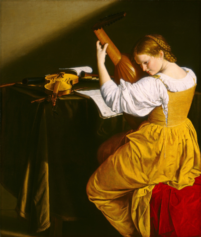 Portrait of Suonatrice di liuto (The Lute Player) Orazio Gentilesch (circa 1612–1620)